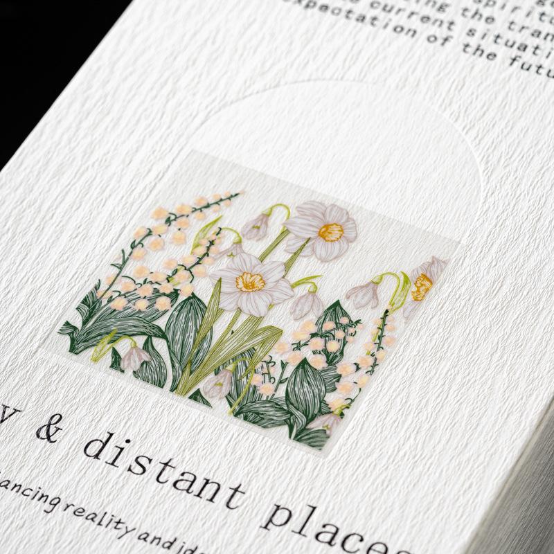 Retro Oil Painting Lily of The Valley Blooming Coffee Cup and Saucer Set Ceramic Coffee Cup Gift Box  Stylish Souvenir