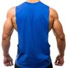 Herren einfarbiges Fitness Tanktop - Locker, Ärmellos, Hoher Schlitz, Baumwolle