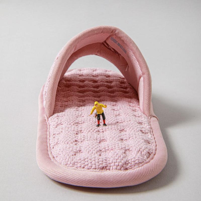 Fashion Pure Cotton Soft Sole Silent Slippers with Exposed Toes Neutral and Comfortable Machine Washable Minimalist Slippers