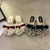 Slippers women's fashion versatile bow thick bottom slope heel slippers women wear cool slippers 2025 summer