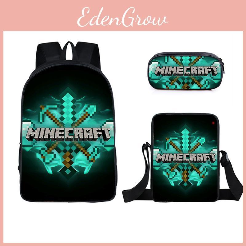 Game Cartoon Minecraft Character Printed Children Large Backpack Capacity