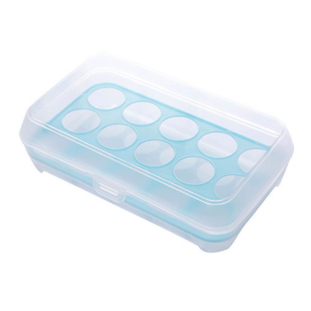 15 Grid Egg Storage Box Egg Box Tray with Lid Drawer Egg Carton PP Cases Refrigerator Cases Compartment Storage Egg Rack