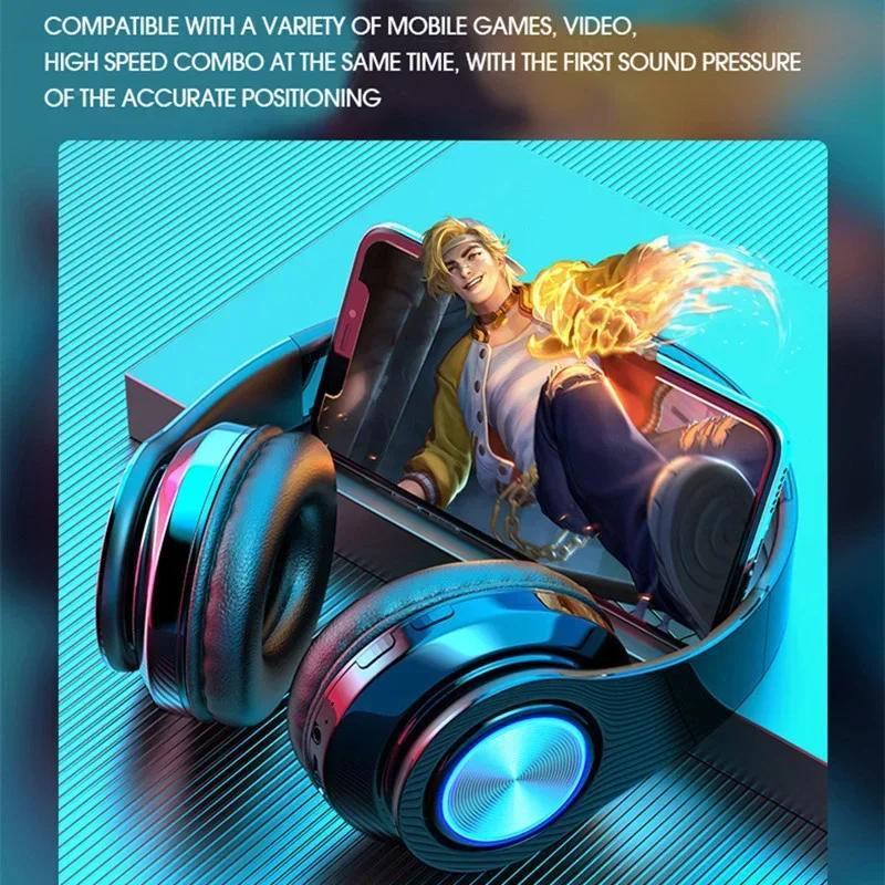 Foldable Bluetooth Headsets Wireless Headphones With Mic Stereo Earphone Support TF Card FM For Sumsamg Phone