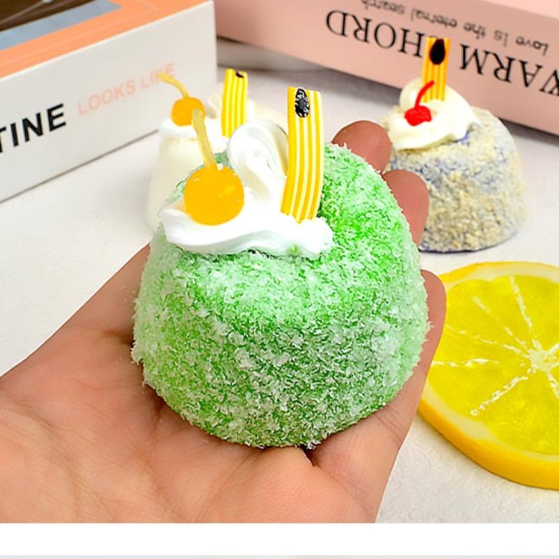 Cute Lovely Simulation Dessert Cake Squeeze Toy Soft Elastic Cake Toys Elastic Slow Rebound Squeeze Stress Relief Toys