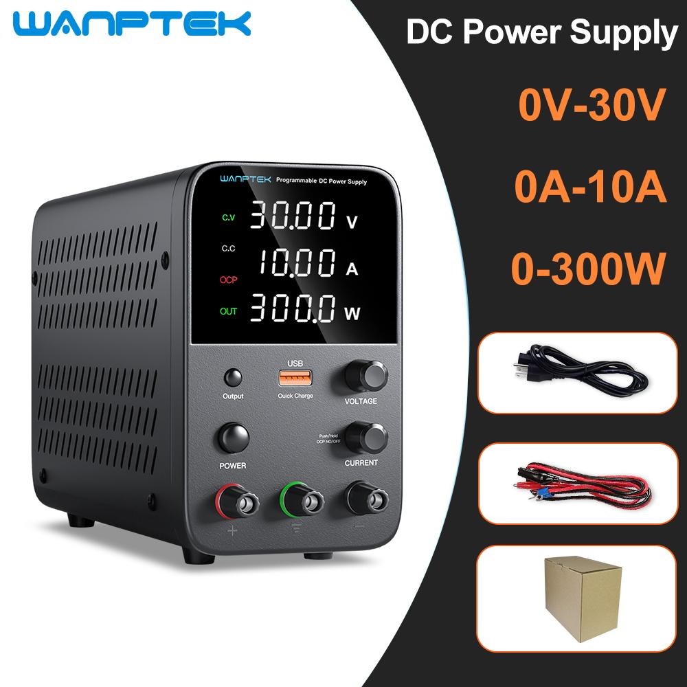 Fonte de Alimentação DC Ajustável Wanptek 30V 10A 5A Fonte de Alimentação de Bancada de Laboratório Fonte de Alimentação Estabilizada Regulador de Tensão Chave 120V 60V5A