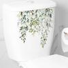 Bathroom Stickers Tropical Green Plant Leaf Flower PVC Self Adhesive Waterproof Wall Sticker for Home Bathroom Toilet Decor 1PC