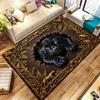 Animal Drilling Black Panther Carpet Rug for Living Room Bedroom Home Sofa Decoration,Kids Play Non-slip Floor Mat