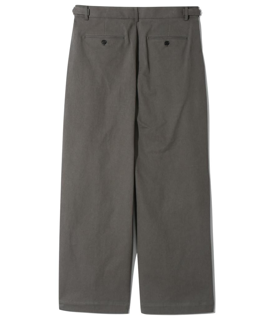 BASEMOMENT Berlin Double-Pleated Wide Chino Pants Sage Gray