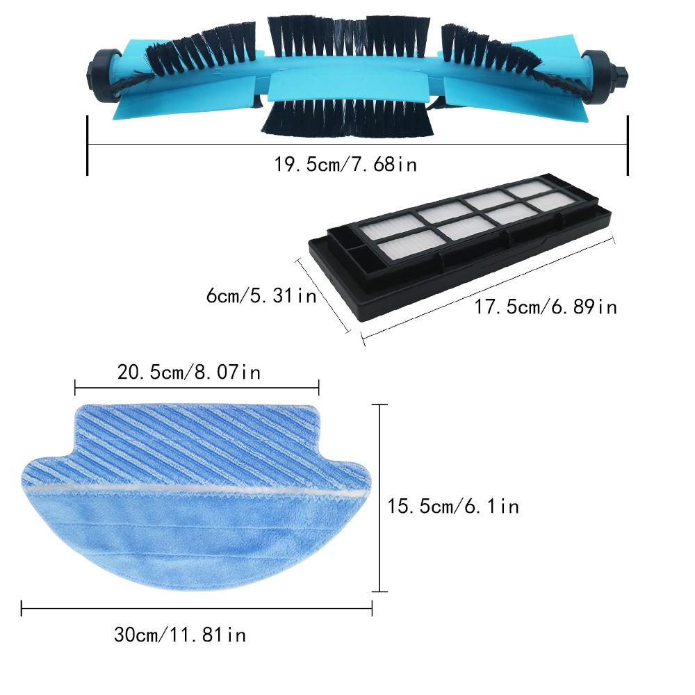 Replacement Accessories For Cecotec Conga 3090 3091 3092 Robot Vacuum Cleaner, HEPA Filter Mop Pad Main Brush Side Brush