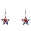 Independence Day Flag Hat, Slippers, Love Earrings, Red, White And Blue Striped Flag Earrings