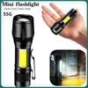 1-10PCS Mini LED Flashlight COB+XPE Rechargeable Portable Torch Camping Lantern Zoomable Flashlight Flashlight With Pen Clip