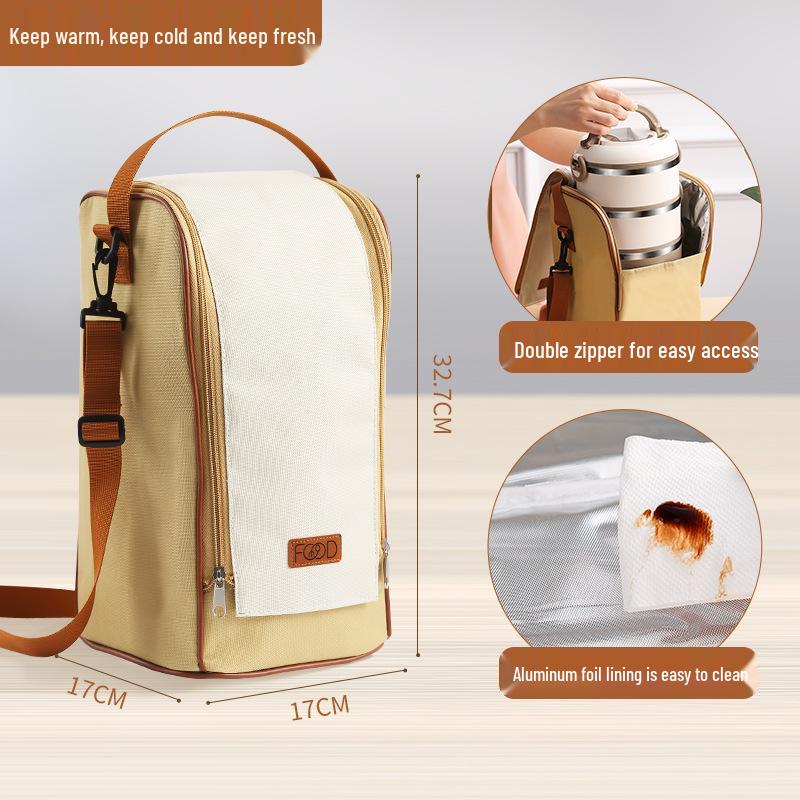 304 Stainless Steel Insulated Lunch Box, Multi-layer, Portable with Handle, Microwaveable – Ideal for Office & Student Meals.