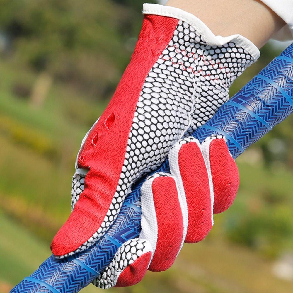 Comfortable PU Leather Golf Mittens Wear Resistant Outdoor Sports Gloves  Outdoor Sports