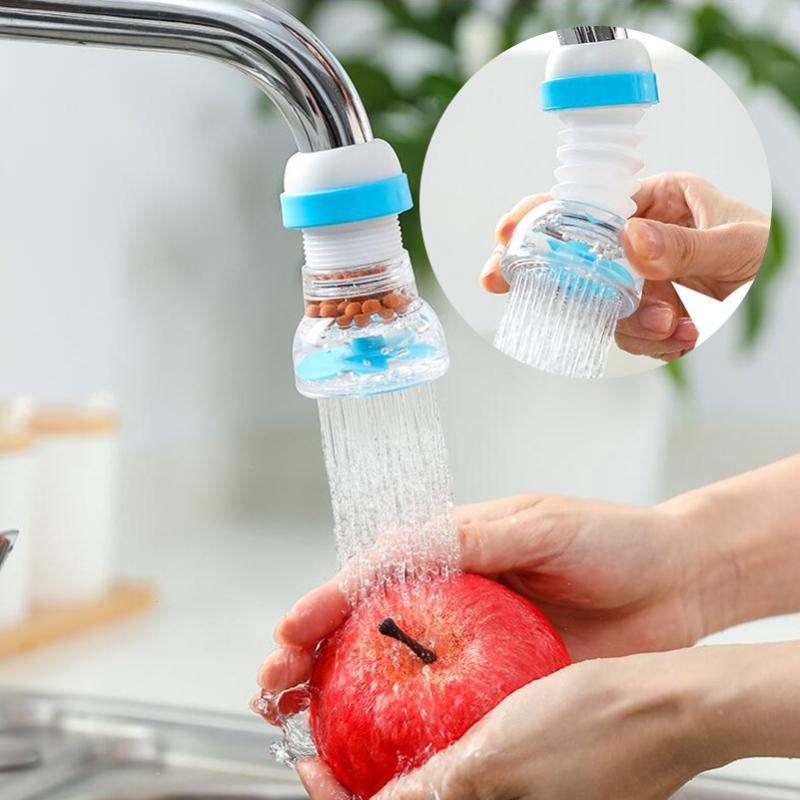 360° Rotatable Telescopic Tap Water Filter Sprinkler Anti-Splash Faucet Nozzle Water Saver Can