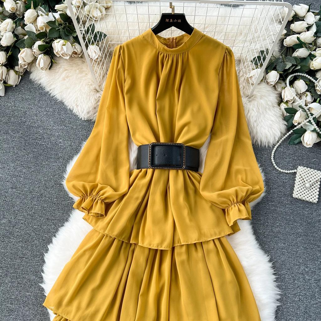 Podzimní krajka Vintage pohádkové šaty Dámské Patchwork Elegantní Party Midi Šaty Dámská mašle Korejská móda One Piece Sweet Dress 2024
