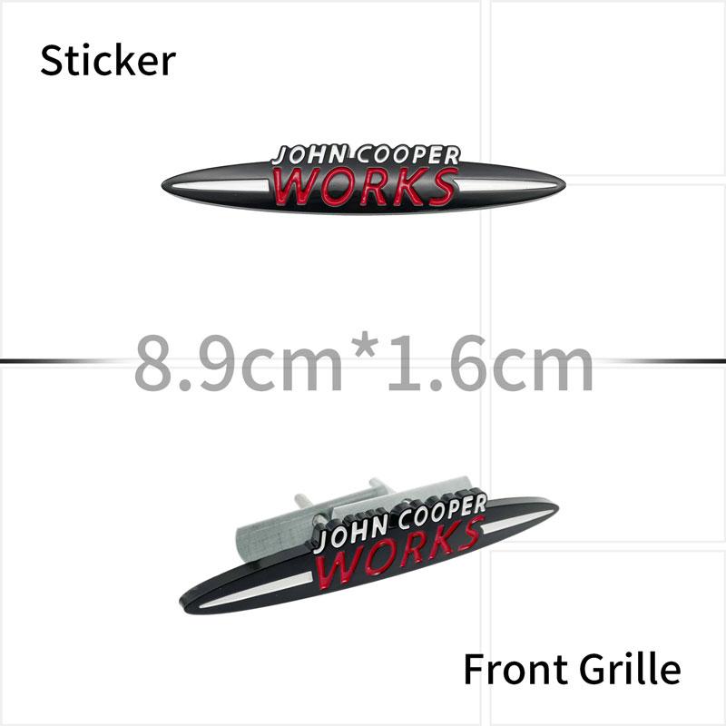 3D Chrome Metal Car Sticker John Cooper Works Emblem Decals For  Mini JCW R50 R52 R53 R55 F56 F55 F60 Fender Front Grille Logo