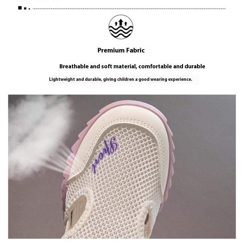 Children's Spring, Summer and Autumn Breathable Single Mesh Boys and Girls Sports Mesh Shoes New Soft Bottom Beach Sandals