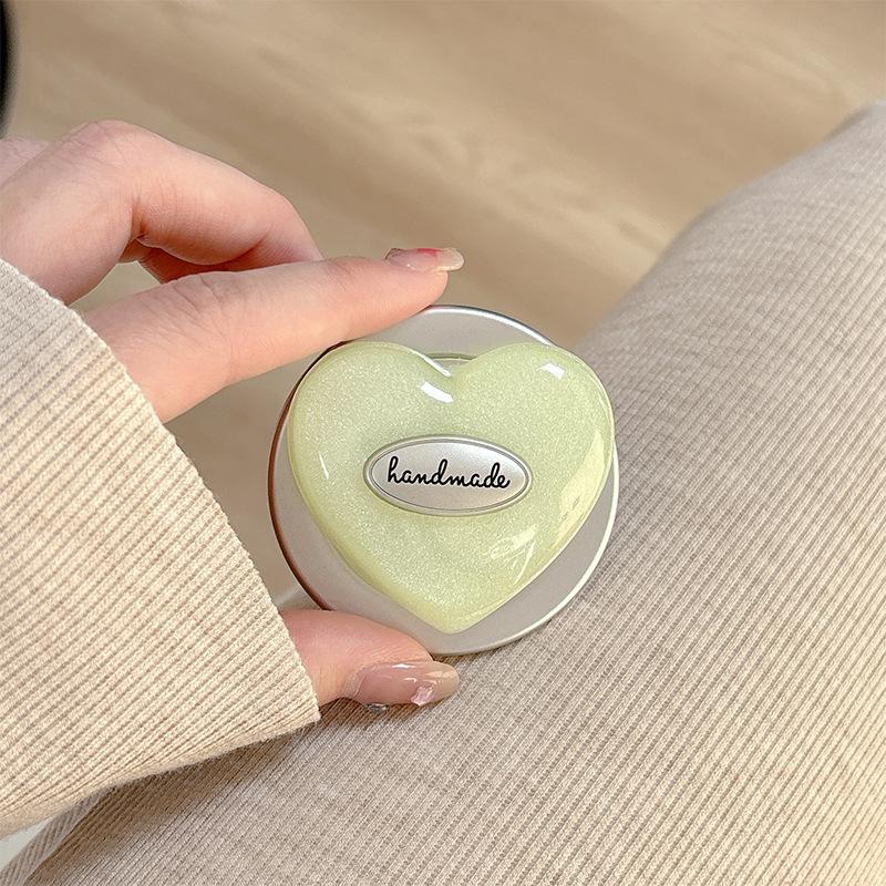 Little Fresh Girl Heart-Shaped Mobile Phone Airbag Bracket Magnetic Glitter Magsafe Ring Desktop Watching Drama Lazy