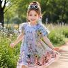 Summer Girls Thin Panda Print Dress Sweet Puff Sleeve Princess Dress