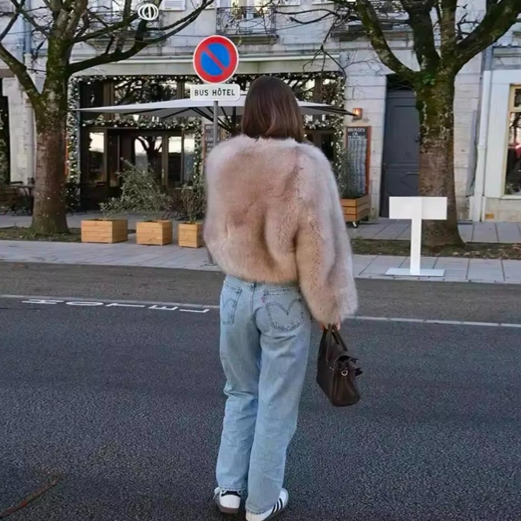 VAYLA Women Faux Fur Coat Autumn Winter High Quality Fluffy Short Coat Faux Fur Jacket Ladies Furry Fashion Coat