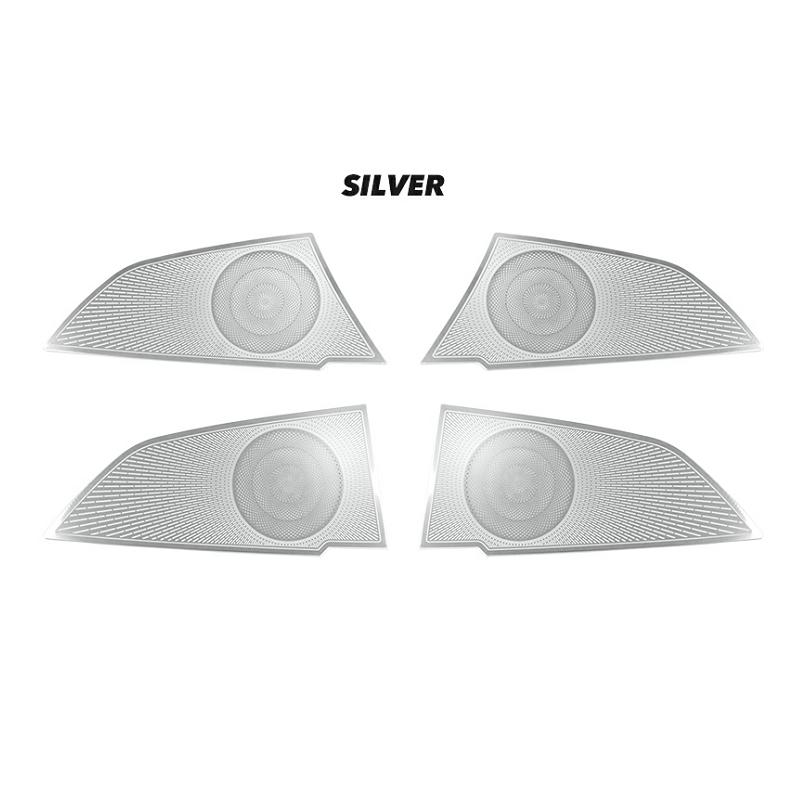 For Kia Telluride -2025 Accessories Stainless Steel Black Silver Audio Car Door Speaker Loudspeaker Frame Trim Cover LHD/RHD