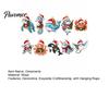 Ocean Theme Christmas Ornaments Wooden Sea Animal Pendants, 2D Flat Themed Cartoon Figures, Decorative Winter Party Hanging Decorations Banner