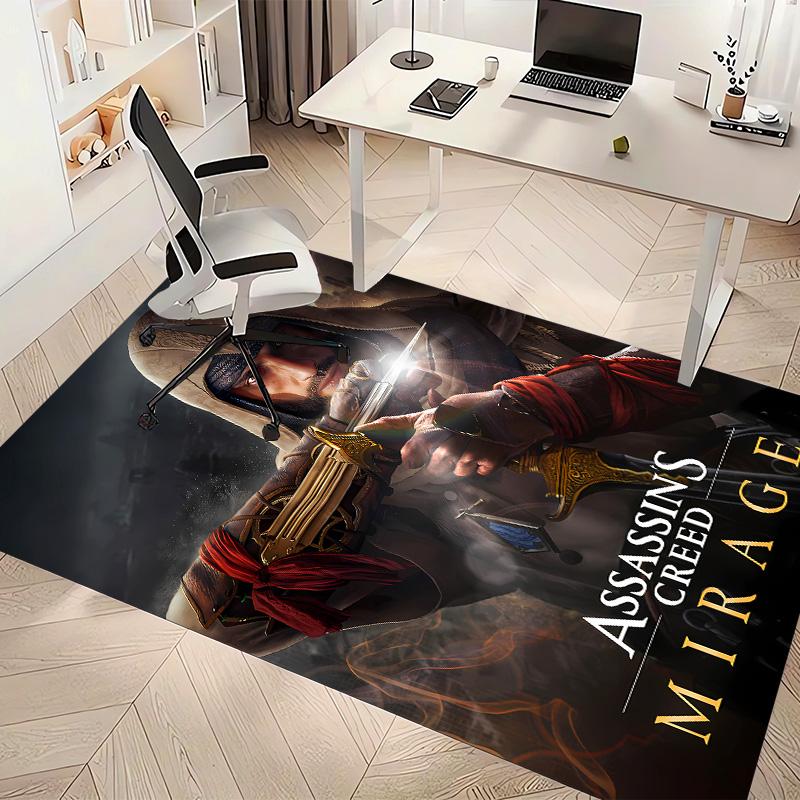 A-Assassin's Creed Bedruckter Saugfähiger Waschbarer Teppich, Rutschfeste Badezimmerteppiche, Küchenteppiche, Yogamatte, Eingangsbereich Wohnzimmer, Camping-Picknickteppiche