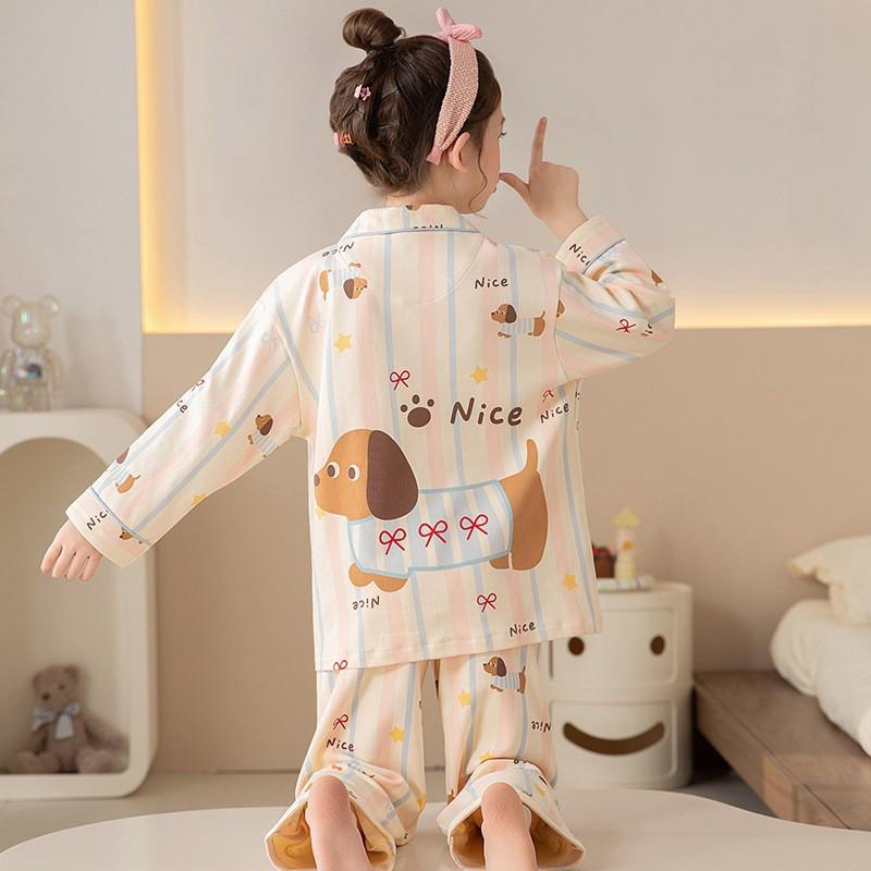 Girls Cotton Pajama Set Long Sleeve Hoodie Style Sleepwear Kids 8-14 Years Winter Home Wear