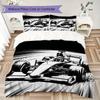 Racing Car Retro Clock Pattern Bedding Uilt Set Uilt Cover Pillowcase Home Decoration Birthday Gift (1 * Duvet Cover + 2 * Pillowcase Without Core)