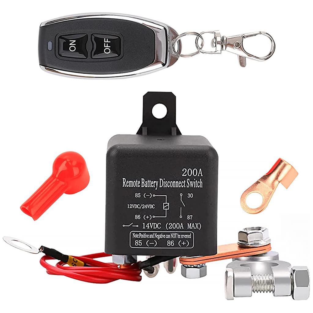 12V 200A Battery Switch Relay Car Battery Disconnect Shut Off Isolator Switch Anti-Theft Battery Kill Switch for Car Boat RV