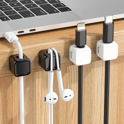 1/3/6pcs Magnetic Cable Clamp Organizers Wire Storage Boxs Pencil Cases Under Desk Cable Management Stationery Organizer Homes