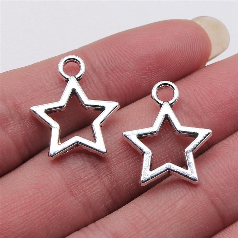 40pcs Star Charms Pendant Antique Silver Color Star Charm Pendants Jewelry Accessories DIY Tiny Tar Charms