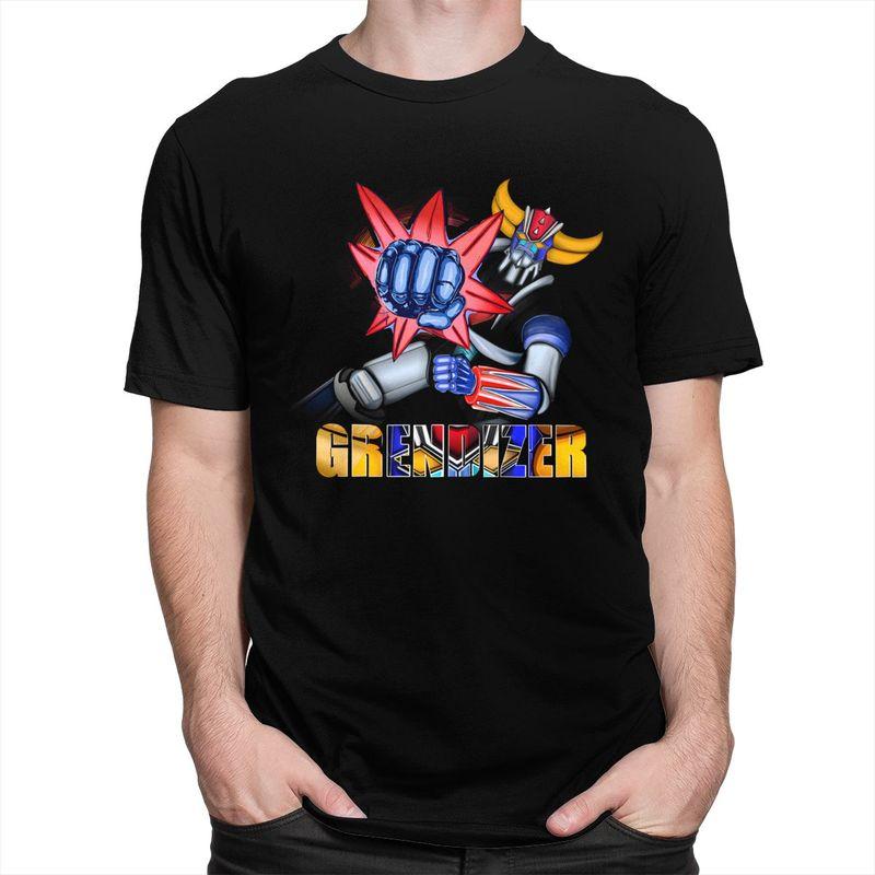 Custom Grendizer Goldorak Ufo Robot T Shirts Men Pure Cotton Tees Goldrake Anime Tshirts ShortSleeve Fashion Tshirt Clothing