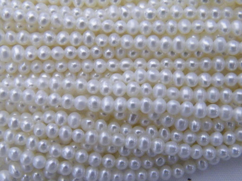 Chips Freshwater Pearl White Potato Shape Series [Pearl + M] 2.0-2.50mm (approx. 38-40cm)