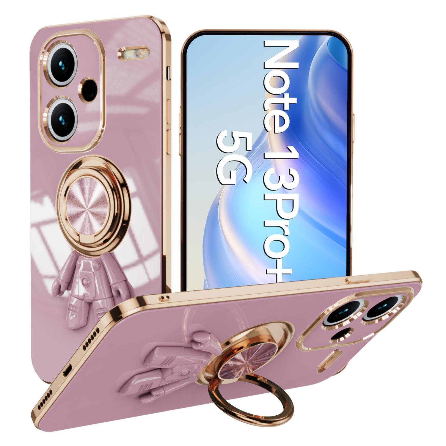 

For Xiaomi Redmi Note 13 Pro+ 5G Case with Astronaut Ring Kickstand 6D Electroplating TPU Phone Cover Purple