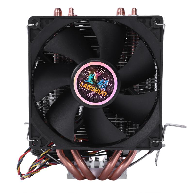 LANSHUO DC12V 3-pin Silent Cooling Fan CPU Cooler Heat Sink for Intel//AMD Support CPU with LED