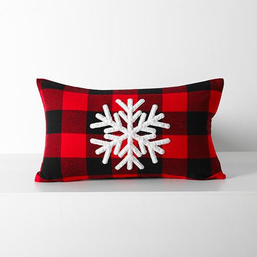 1PC Federa Nuan Series a Quadri Rossi Poliestere Natale Cuscini Decorativi Divano Letto Copricuscino 45x45cm