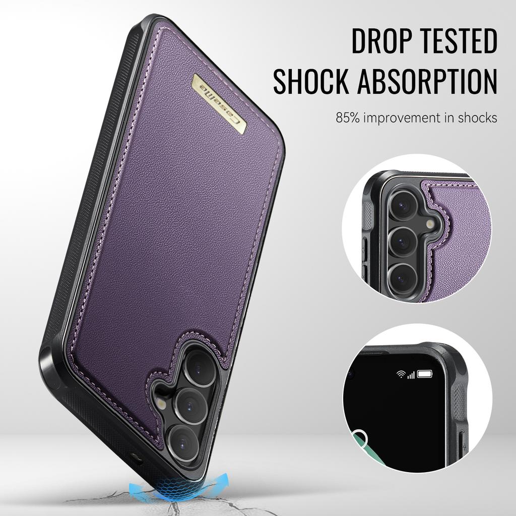 For Samsung Galaxy S24+/Galaxy S25+ Magnetic Case CASEME ME80 Series Leather PC TPU Phone Cover with Detachable Wallet