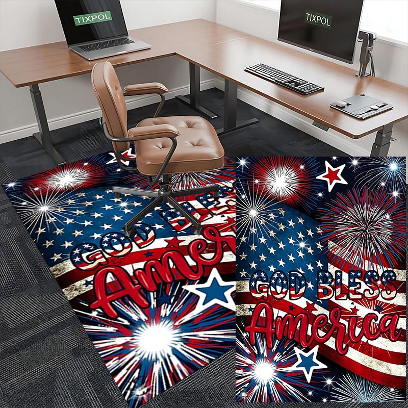1pc God Bless America Fireworks Carpet Rug for Bedroom Living Room Decor Sofa Home Game Area Rug Non-slip Floor Mat. D72201183