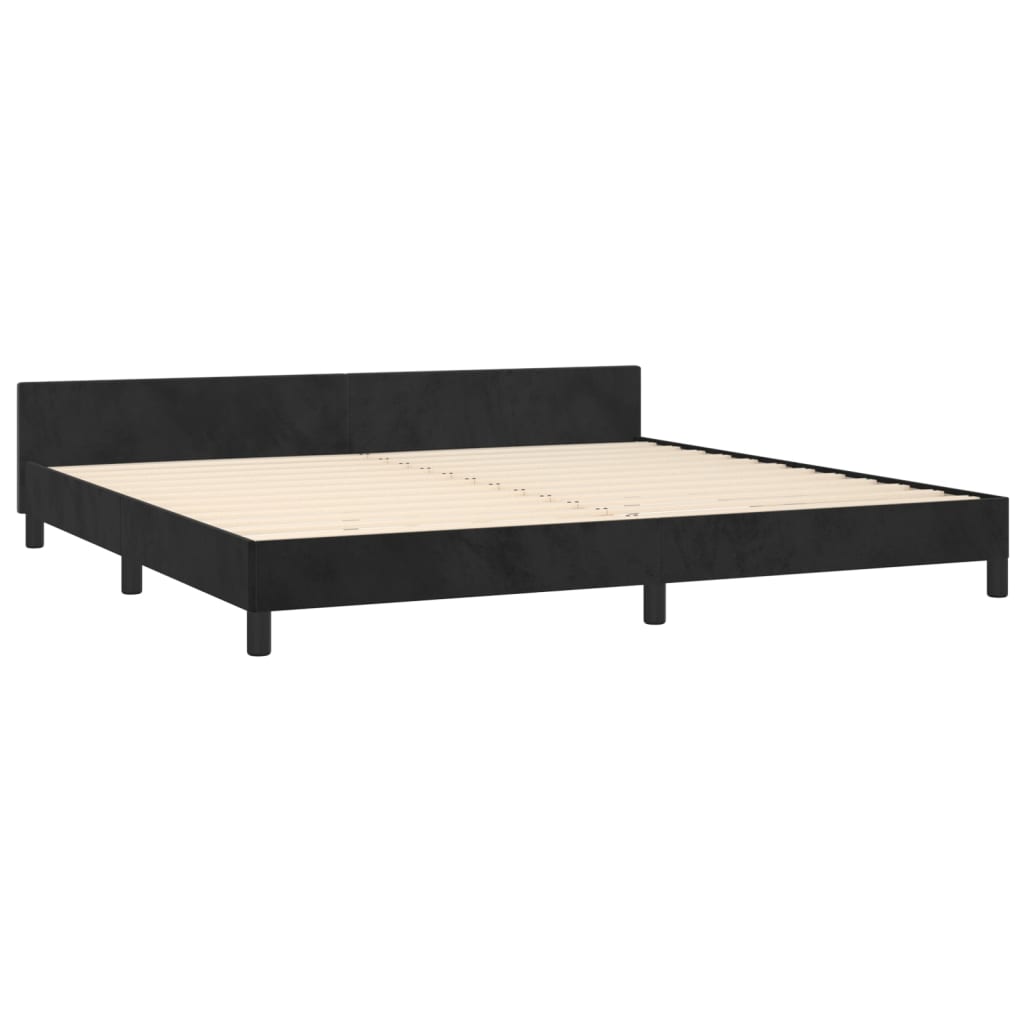 Bed Frame without Mattress Black 200x200 cm Velvet