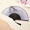 Silk Cloth Dance Hand Fan Bamboo Handle Props Fan Chinese Style Folding Fan  Home Decoration