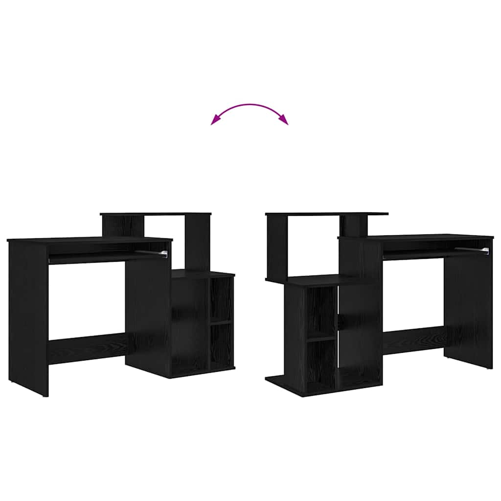 Desk Black Oak Effect 120.5 x 44 x 88.5 cm