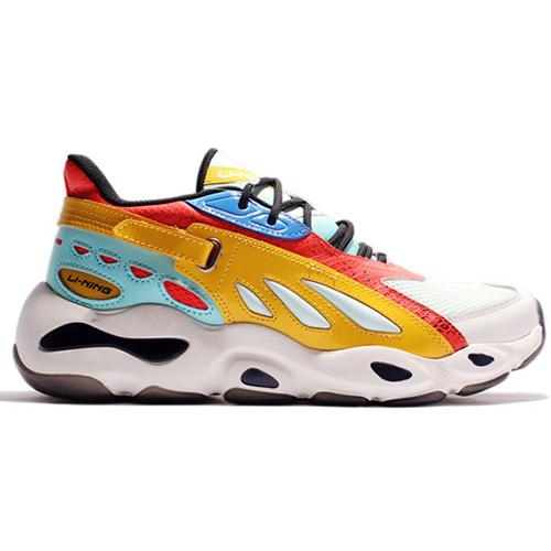 New LiNing Chunky Sneakers Women's Low Top Yellow/Red AGLN072-11