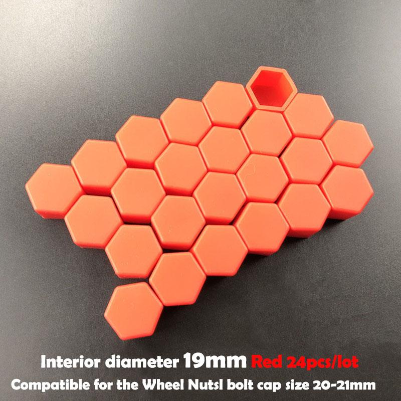 24pcs/package 17/19/21mm Silicone Hexagonal Socket Car Wheel Hub Screw Cover Nut Caps Bolt Rims Exterior Decoration Protection