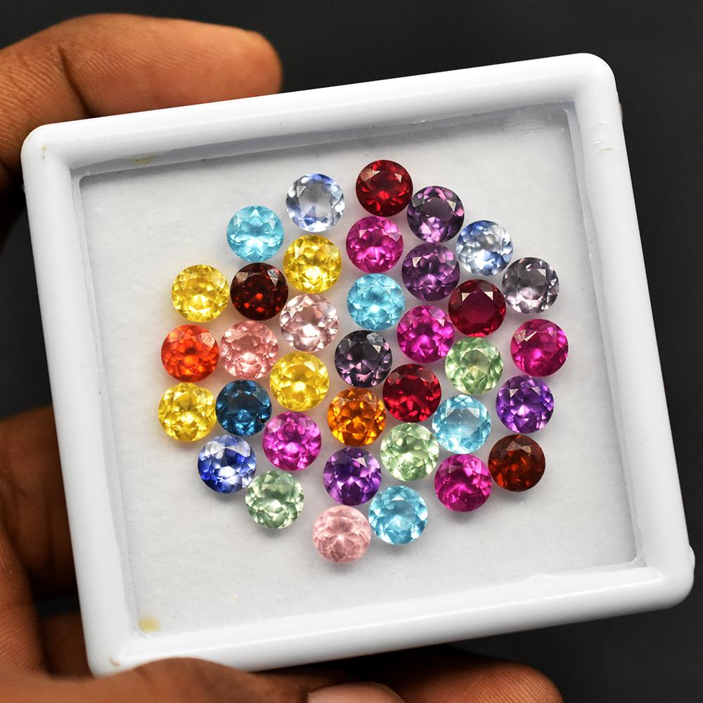 5x5 mm Lot Ring Size Natural Mix Color Sapphire Round Cut 7.2 Ct Gems