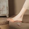 H368-6 Candy color ZA transparent high-heeled slippers women's silver summer sandals transparent crystal heel outer shoes women