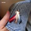 2D Flat Holy Inspired Acrylic Brooch Unisex Fashion Accessory for Coat Sweater Scarf