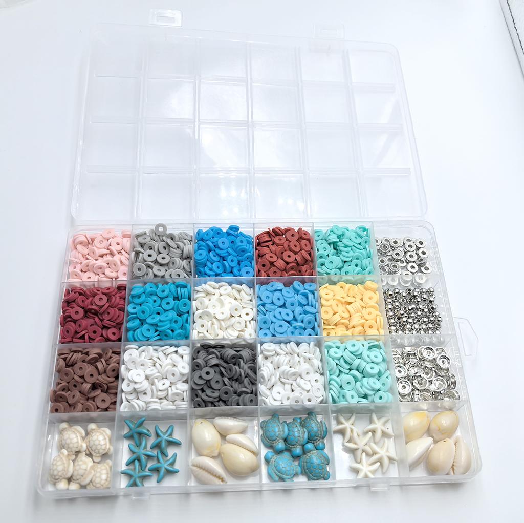 Diy Children'S Bracelet Necklace Clay Bead Pottery Sheet Alphabet Bead Spacer Accessory Set