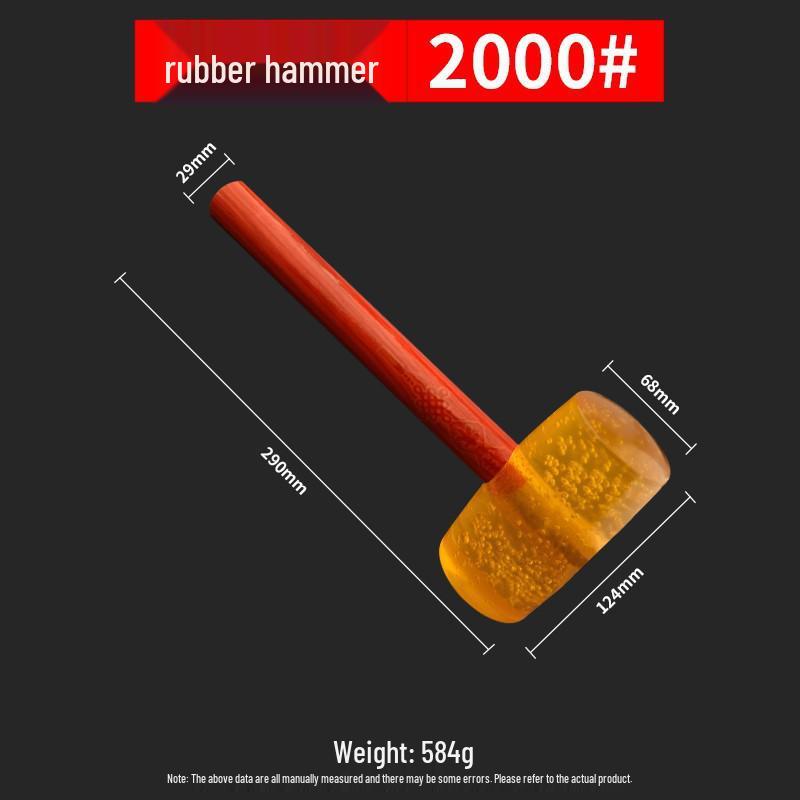 Transparent Rubber Hammer with Wooden Handle – Ideal for Tile, Marble, and Plastic Installation