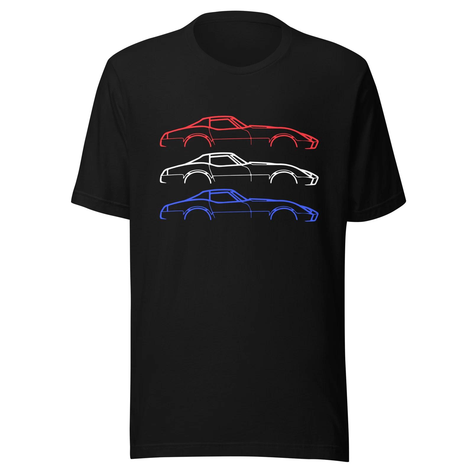 1976 vette C3 Outline Patriotic Colors 3rd Gen Vette Owner t-shirt XL